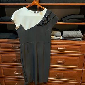 Teri Jon Rickie Freeman Black and White Dress Size 14
